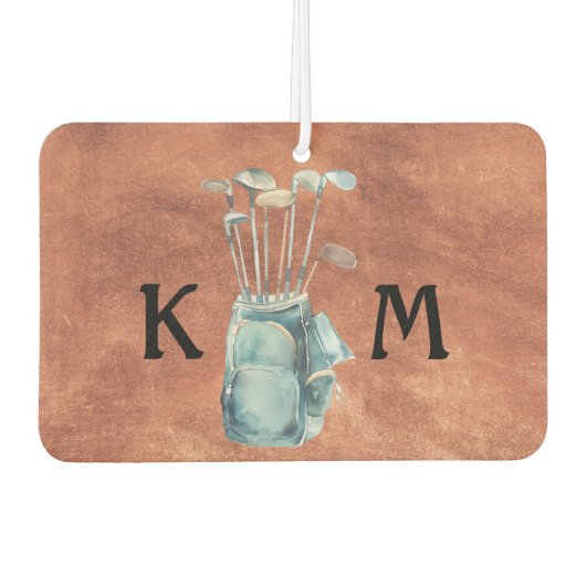 Golftas Monogram Gepersonaliseerde Moderne Golfer Luchtverfrisser (Voorkant)