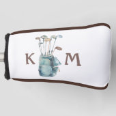 Golftas Monogram Personaliseer Moderne Casual Putt Golfheadcover (Voorkant)
