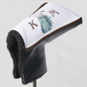 Golftas Monogram Personaliseer Moderne Casual Putt Golfheadcover (3/4 voorkant)