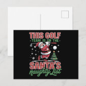 Golfteam staat op Santa's Naughty List Xmas Santa Feestdagenkaart (Voorkant / Achterkant)
