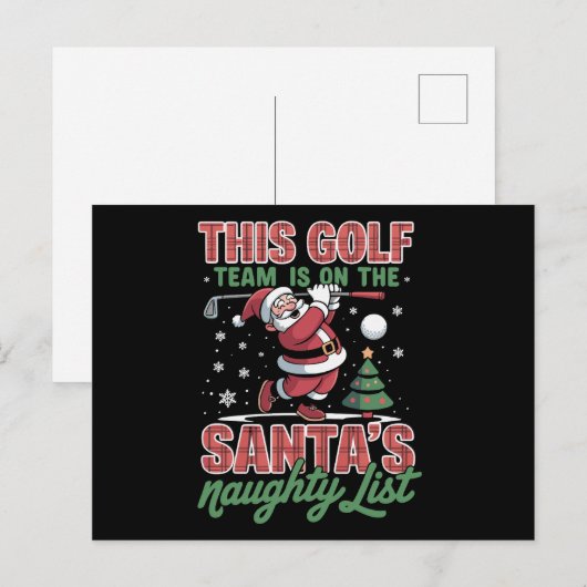 Golfteam staat op Santa's Naughty List Xmas Santa Feestdagenkaart (Voorkant / Achterkant)