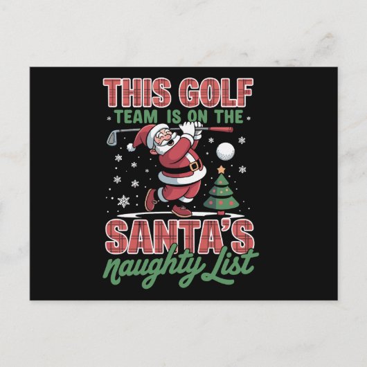 Golfteam staat op Santa's Naughty List Xmas Santa Feestdagenkaart (Voorkant)
