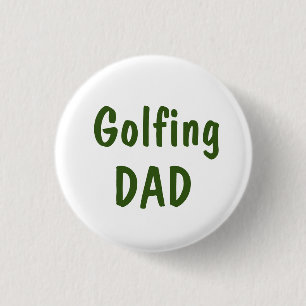 Golftekst op wit ronde button 3,2 cm