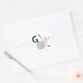 golftekst ronde sticker (Envelop)