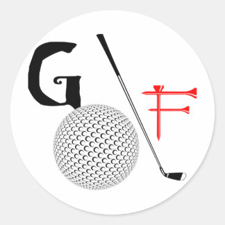 golftekst ronde sticker
