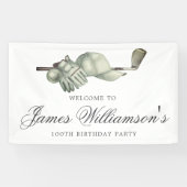 Golfthema 100e verjaardagsfeestje Welkom Spandoek (Horizontaal)