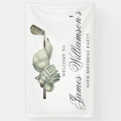 Golfthema 90e verjaardagsfeestje Welkom Spandoek (Verticaal)