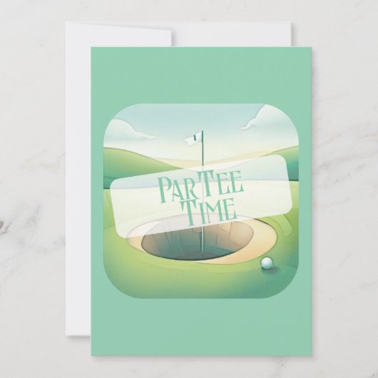 Golfthema Aangepaste Verjaardag Kaart | Platte opt (Voorkant)