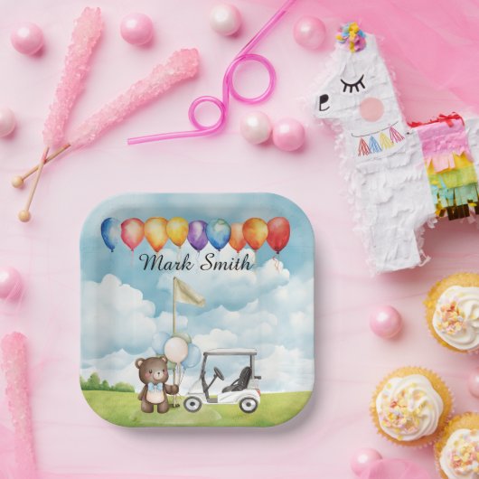 Golfthema Baby shower / Verjaardag voor Boy Papieren Bordje (Feest)