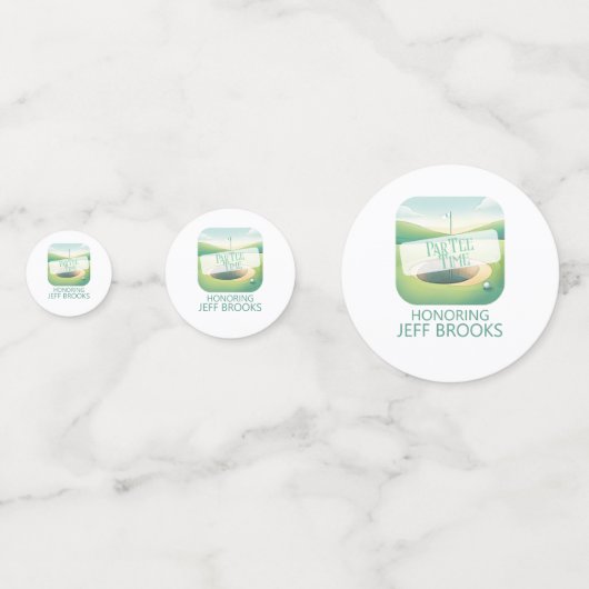 Golfthema gepersonaliseerde tafel Confetti (Voorkanten)