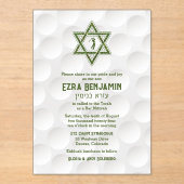 Golfthema Golf Bar Mitswa Acryl Uitnodiging (Voorkant)