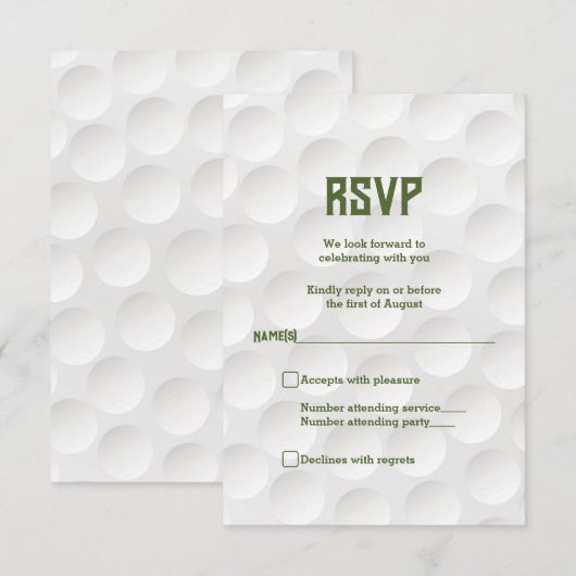 Golfthema Golf Bar Mitzvah RSVP-kaart RSVP Kaartje (Voorkant / Achterkant)