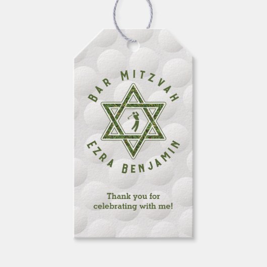 Golfthema Golfbar Mitzvah Cadeaulabel (Voorkant)