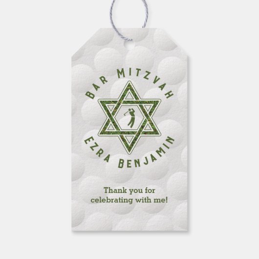Golfthema Golfbar Mitzvah Cadeaulabel (Achterkant)