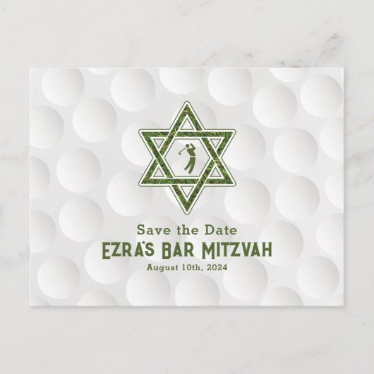 Golfthema Golfbar Mitzvah Save the Date Briefkaart (Voorkant)