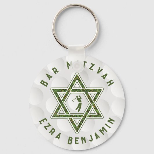 Golfthema Golfbar Mitzvah Sleutelhanger (Achterkant)