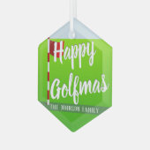 Golfthema Happy Golfmas Glass Ornament (Voorkant links)
