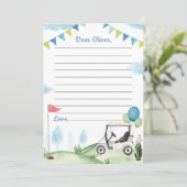 Golfthema Jongen Tijd Capsule Nota Bericht Kaart (Staand voorkant)