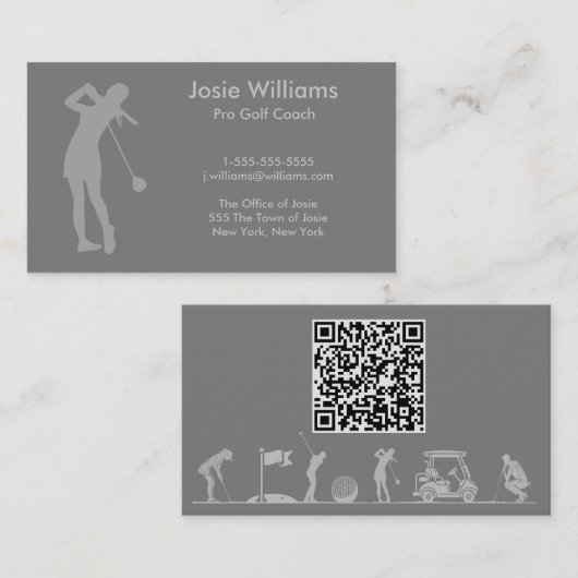 Golfthema Kaart - Dames Visitekaartje (Voorkant / Achterkant)