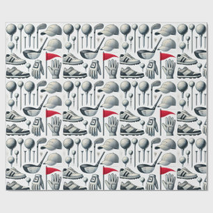 Golfthema met ballastschoenen t-shirt club golfer cadeaupapier