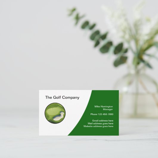 Golfthema Moderne Logo Visitekaartjes (Staand voorkant)