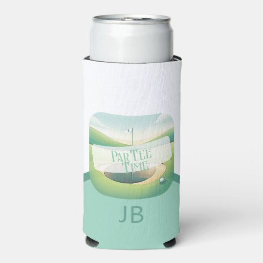 Golfthema Par-T-shirt Monogram Seltzer Blikjeskoeler (Seltzer Voorkant)