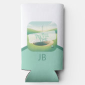 Golfthema Par-T-shirt Monogram Seltzer Blikjeskoeler (Achterkant)