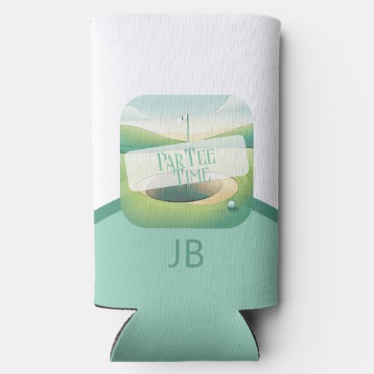 Golfthema Par-T-shirt Monogram Seltzer Blikjeskoeler (Achterkant)