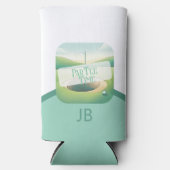 Golfthema Par-T-shirt Monogram Seltzer Blikjeskoeler (Voorkant)