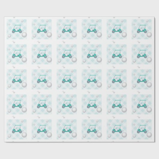 Golfthema verjaardagstbundel cadeaupapier (Vlak)