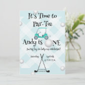 Golfthema verjaardagstbundel kaart (Staand voorkant)