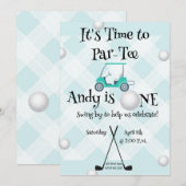 Golfthema verjaardagstbundel kaart (Voorkant / Achterkant)