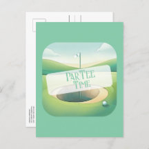 Golfthema verjaardagsuitnodiging Briefkaart