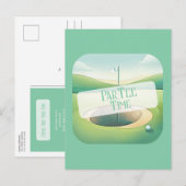 Golfthema verjaardagsuitnodiging Briefkaart (Voorkant / Achterkant)