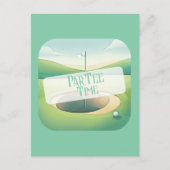 Golfthema verjaardagsuitnodiging Briefkaart (Voorkant)