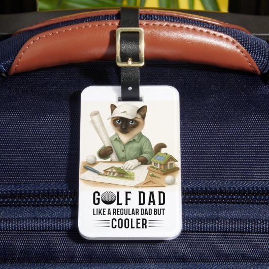 Golfthema voor Cat Lover op Vaderdag Bagagelabel (Voorkant Insitu 2)