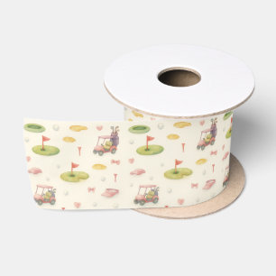 Golfthema voor Girl Baby shower Pink Cart Satijnen Lint