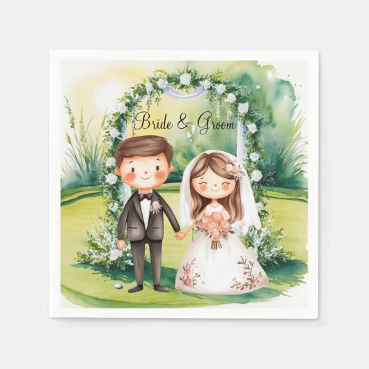 Golfthema voor Golfer's Wedding Party Servet (Voorkant)