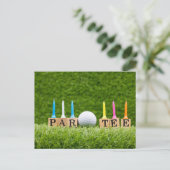 Golfthema voor Let's Par t-shirt voor golffeest Briefkaart (Staand voorkant)