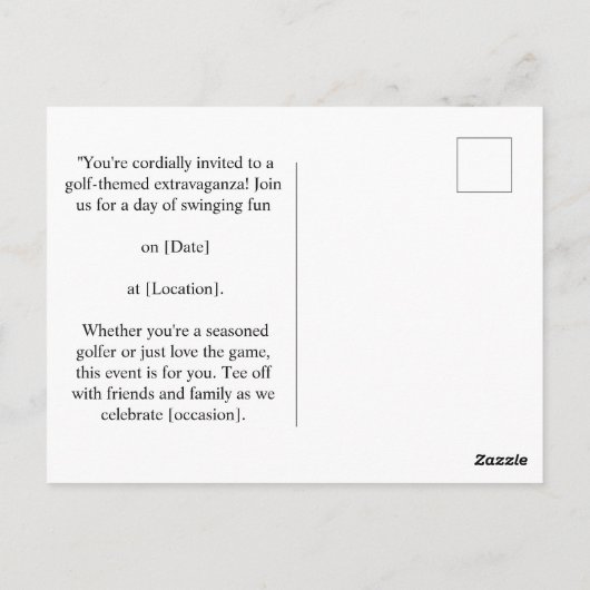 Golfthema voor Let's Par t-shirt voor golffeest Briefkaart (Achterkant)