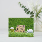 Golfthema voor Let's Par t-shirt voor golffeest Briefkaart (Staand voorkant)