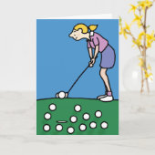 Golfthematisch wenskaart kaart (Gele Bloem)