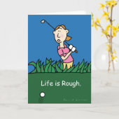 Golfthematisch wenskaart kaart (Gele Bloem)