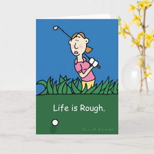 Golfthematisch wenskaart kaart (Gele Bloem)