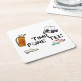Golftijd Fore T-shirt Kartonnen Onderzetters (Schuin)