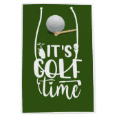 Golftijd op groen medium cadeauzakje (Voorkant)