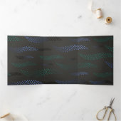 Golftijger (gestileerd patroon) 7 drieluik wenskaart (Binnen)