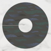 Golftijger (gestileerd patroon) 7 wijnglaslabel (Achterkant)