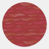 Golftijger (gestileerd patroon) 8 ronde sticker (Voorkant)