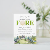 Golftoerbeurt Fore Time naar Par-t-shirt 4th Birth Briefkaart (Staand voorkant)